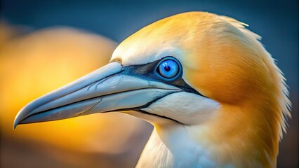 Obraz premium Australasian Gannet Preening - Low Light Close-up
