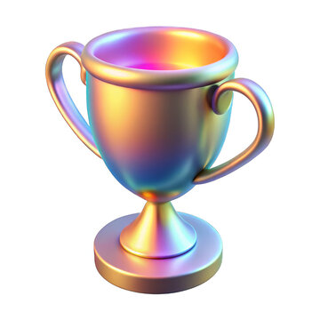 trophy 3d render, transparent background