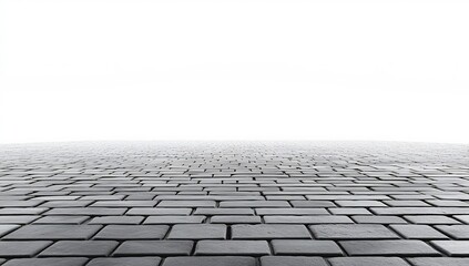 there is a black and white photo of a brick street