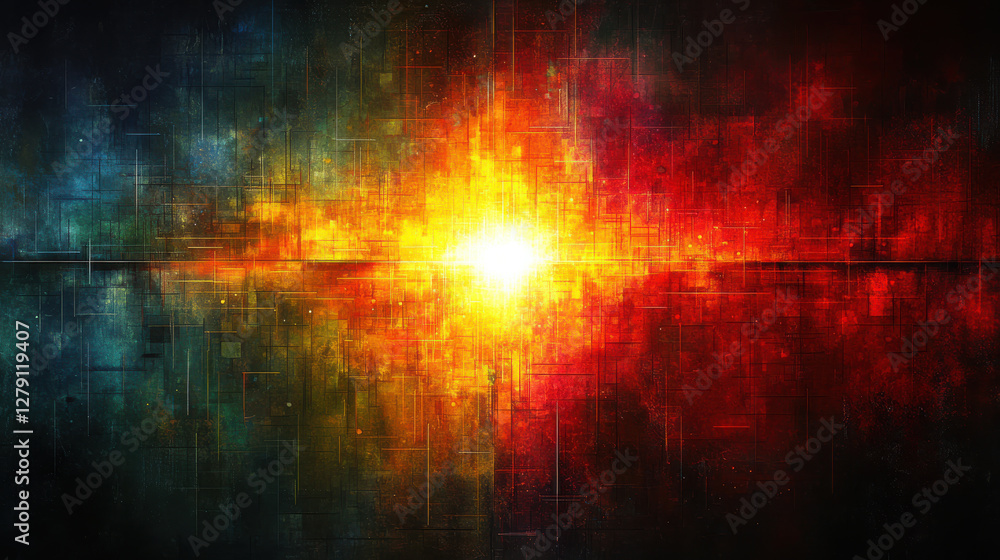 Wall mural vibrant abstract background with bright colors and dynamic patterns, evoking energy and movement