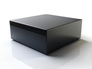 Naklejka premium Black Box Path Isolated White Background, Copy Space