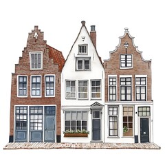 Fototapeta premium there are three buildings that are painted in different colors