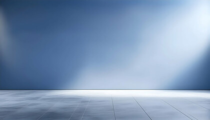 perspective floor backdrop blue room studio with light blue gradient spotlight backdrop background for display your product or artwork