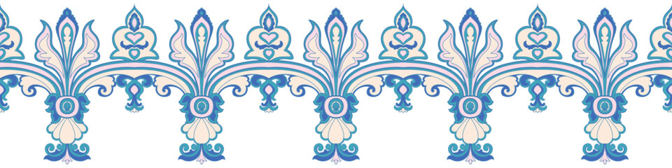 Pastel colored fence. Abstract vintage tribal ethnic pattern for carpet border. Fabric pattern. Wallpaper.