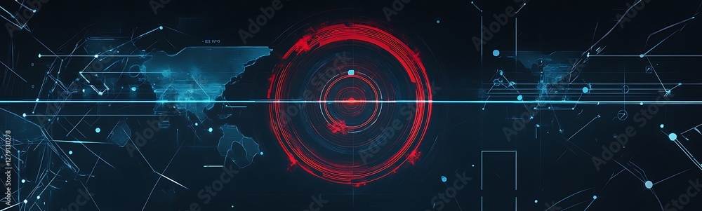 Leinwandbilder High-tech interface for piloting a mech robot with a holographic target display.