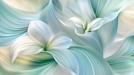 there are two white flowers that are on a blue and white background