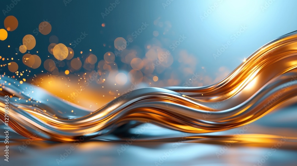 Poster abstract motion of flowing waves in hyper-realistic style