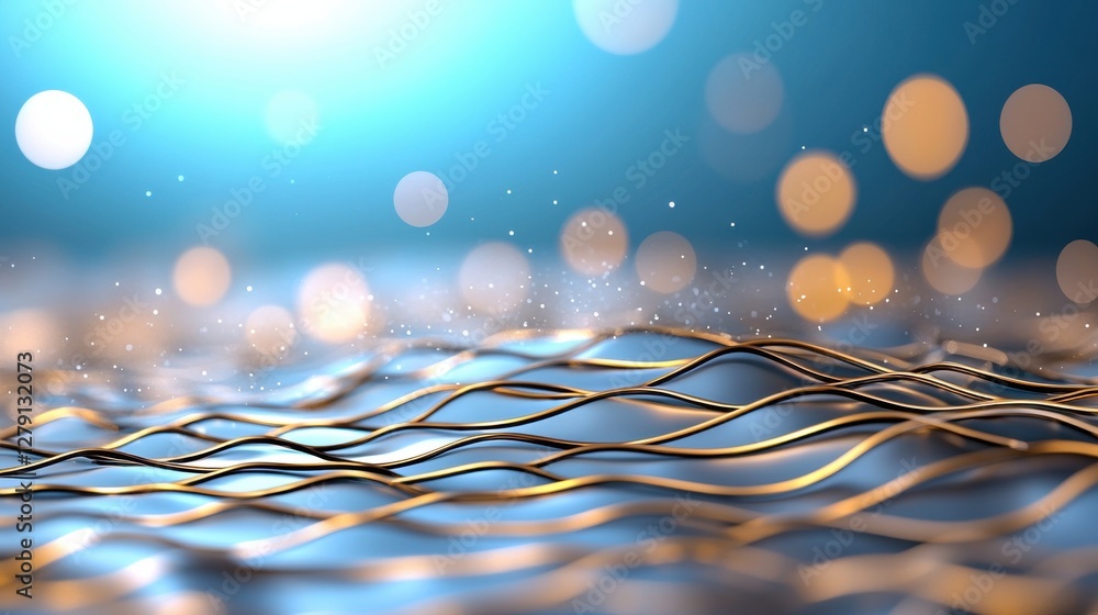 Poster abstract 3d rendering of interconnected shapes