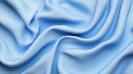 Obraz premium Soft Blue Fabric Draped in Elegant Waves