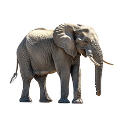 Obraz premium African Elephant Walking Profile isolated on transparent background