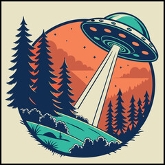 Alien UFO Abduction T-Shirt - Funny Sci-Fi Graphic Tee © Design Planer