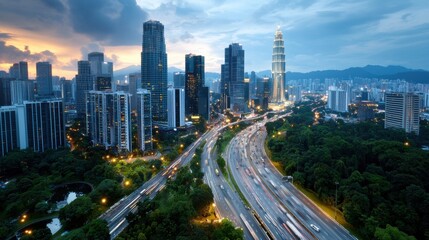 Stunning Aerial View of Kuala Lumpur Cityscape