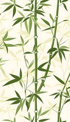Green bamboo stalks and leaves form a repeated pattern
