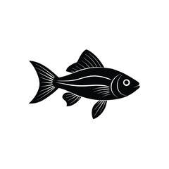 Cardinalfish Silhouette Vector Art Illustration and Cardinalfis Black Color Design