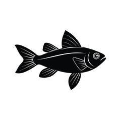 Cardinalfish Silhouette Vector Art Illustration and Cardinalfis Black Color Design