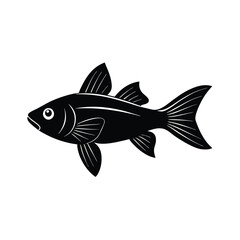 Cardinalfish Silhouette Vector Art Illustration and Cardinalfis Black Color Design