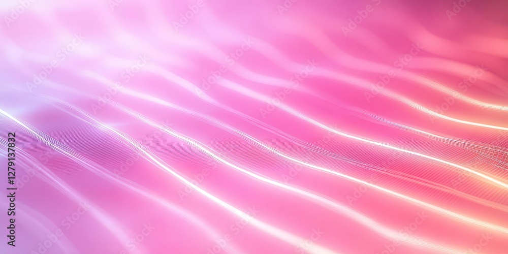 Poster neon wireframe 3d grid pattern, sci-fi technology background with deep perspective and futuristic de