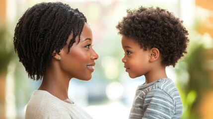 Mother and Son Sharing a Tender Moment Together