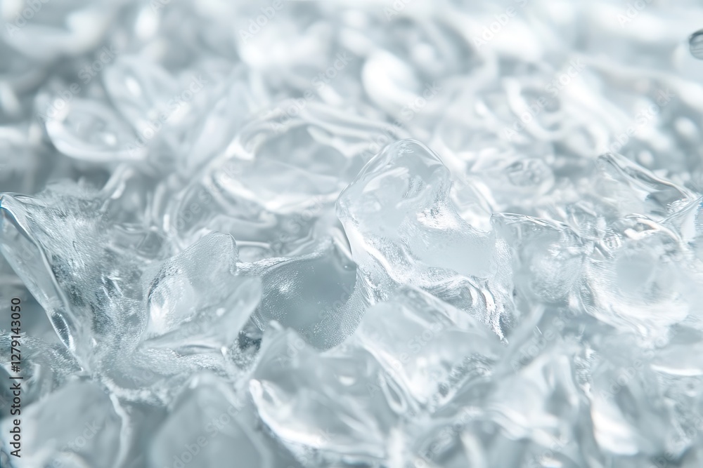 Poster the abstract frozen aesthetic of crystalline ice fractals is accentuated by sharp details illuminate