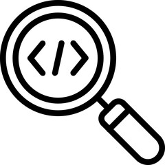 Code single vector line icon
