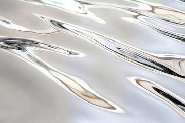 Chrome reflections on a curved surface, distorted abstract effect with a futuristic feel