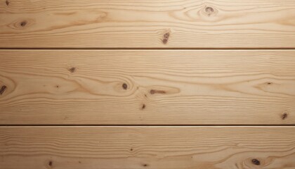 Top view of beige wooden planks background. Natural oak timber texture with visible grain. Light brown wood surface for rustic interiors, construction, minimalist designs. Warm, clean, smooth