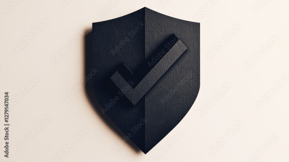 Poster enhance system protection with checkmark antivirus shield and digital visualization security