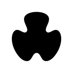 Rhino paw print  silhouette. Vector image