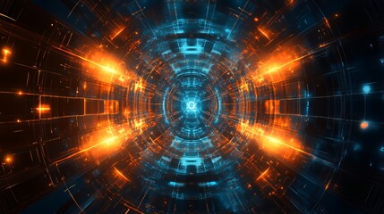 Obraz premium Abstract Futuristic Tunnel Of Light And Energy