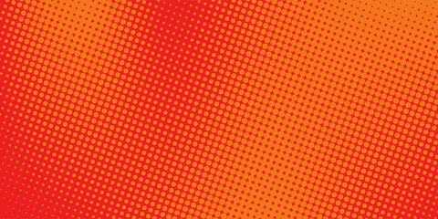 Dots halftone orange color pattern gradient texture with technology digital background. Dots pop art comics with summer background. vector ilustration