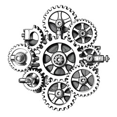 The machinerys various abstract design