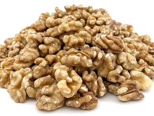 Fototapeta premium Walnuts pile, food, healthy, snack, background white