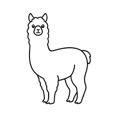 Stylish Alpaca Line Art Vector for Digital Artwork