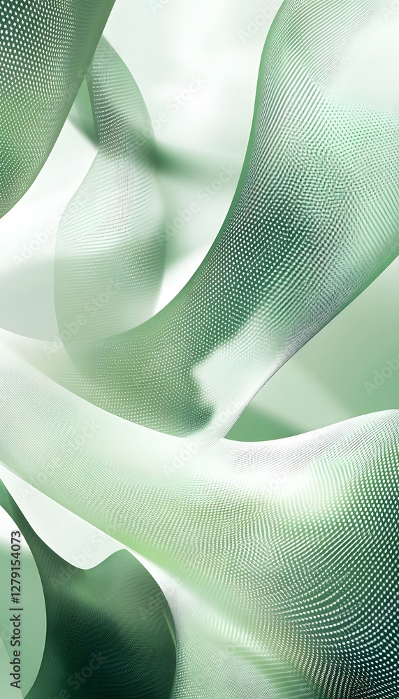 Poster abstract green wavy shapes form a soft and flowing background