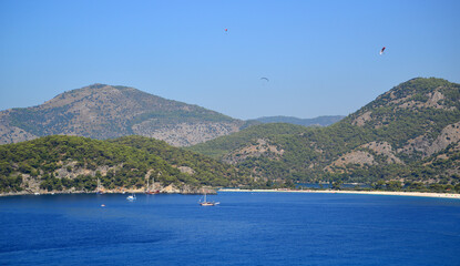 Obraz premium A view from Oludeniz in Fethiye, Turkey.
