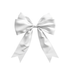 White Satin Bow on Black Background