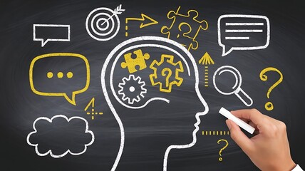Gaining knowledge and solving problems with a logical approach, symbolized by connecting the final jigsaw puzzle piece to complete the bigger picture of understanding and success.