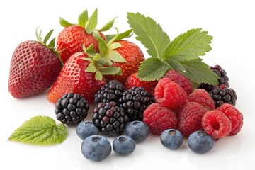 Fresh Mixed Berries – Strawberries, Blackberries, Blueberries in Vibrant Colors