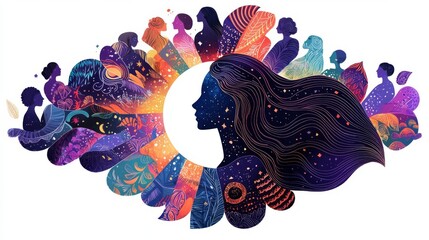 Creative artwork representing different perspectives of femininity and identity.