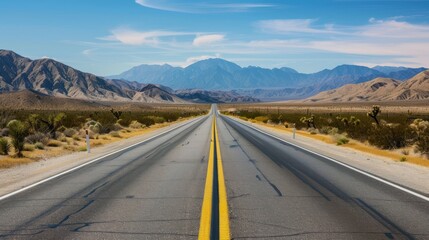 Desert highway road trip scenic mountains travel
