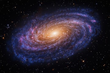 Fototapeta premium A stunning spiral galaxy, swirling with vibrant colors and countless stars, set against the backdrop of a dark, star-studded universe.