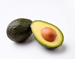 Fresh Avocado Halves Isolated on White Background for Healthy Eating and Nutrition