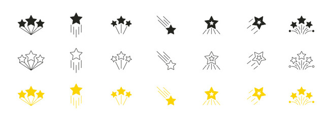 Stars collection. Star vector icons. Golden and Black set of Stars, isolated on transparent background. Star icon. Stars in modern simple flat style.