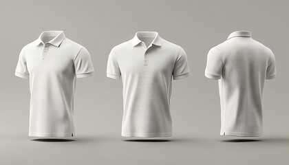 White polo shirt mockup, studio shot