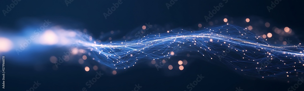 Aufkleber digital visualization of quantum entanglement with a modern aesthetic.