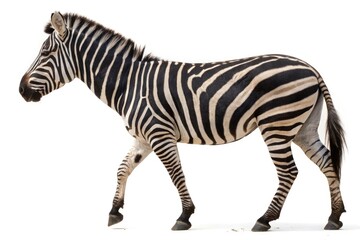 Obraz premium Zebra Standing on Plain Background