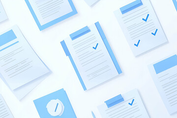 "Secure Document Verification with Blue Check Marks"


