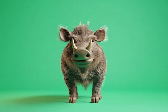 Wild boar, green screen, studio
