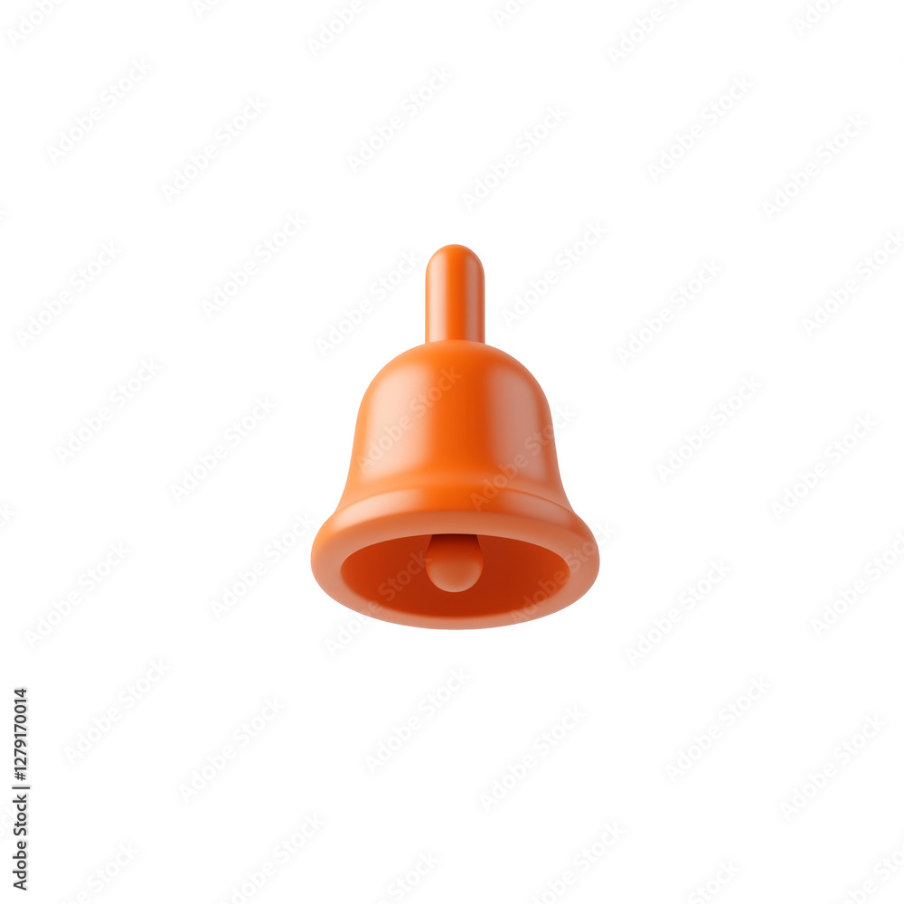 Leinwandbilder bright orange bell with smooth rounded shape and simple design for alerts and notifications