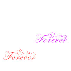 beautiful and love vector style forever text